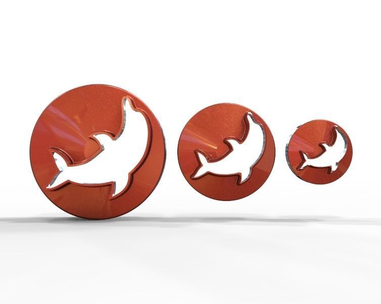 Cookie Cutter Dolphin and Circle 3D print model_35