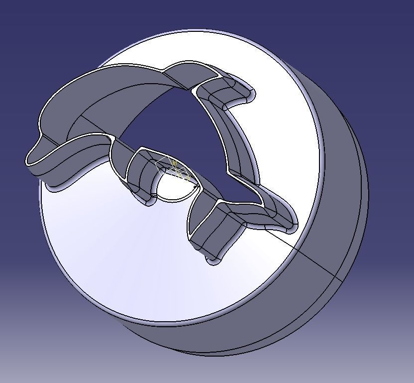 Cookie Cutter Dolphin and Circle 3D print model_14