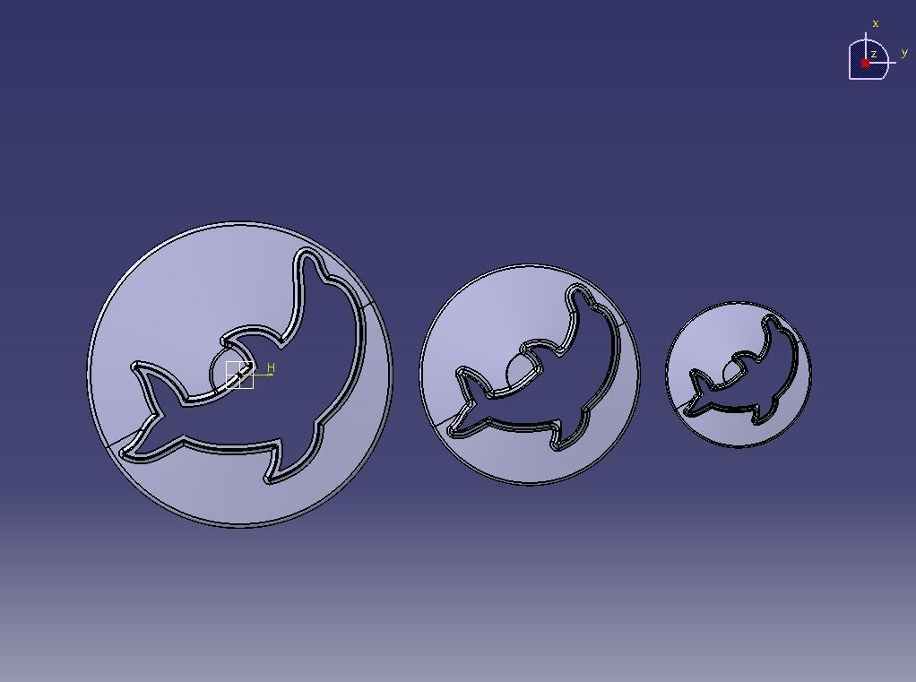Cookie Cutter Dolphin and Circle 3D print model_2