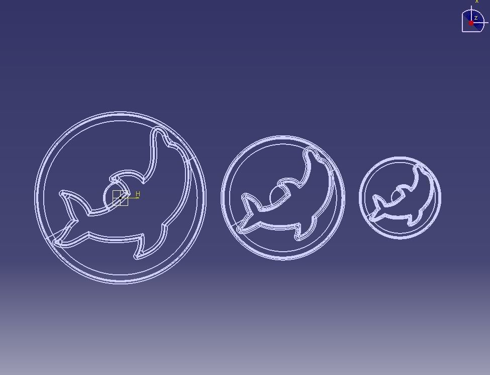 Cookie Cutter Dolphin and Circle 3D print model_13
