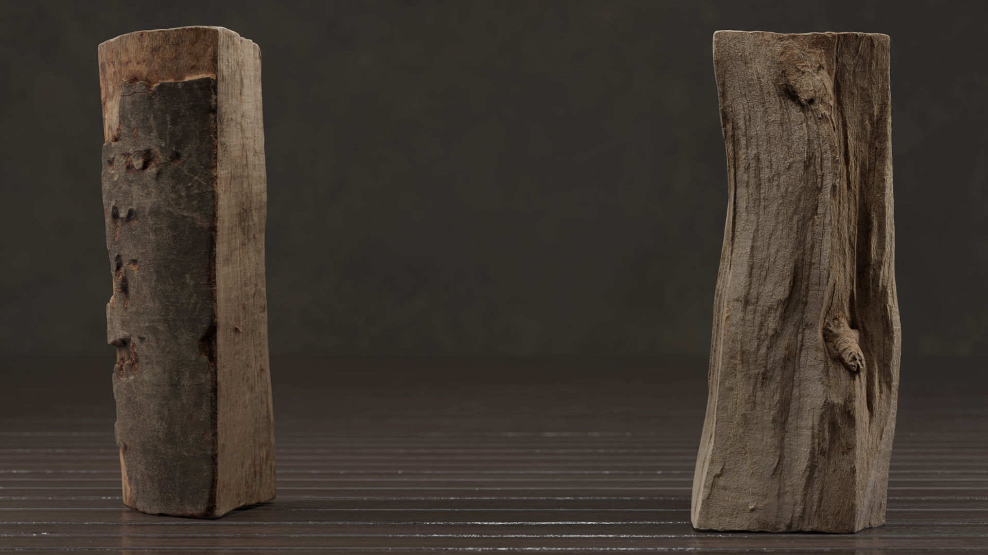 Photorealistic Firewood Pieces Low-poly 3D model_8