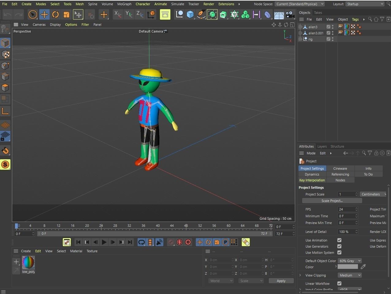 Cartoon characters aliens Low-poly 3D model_27