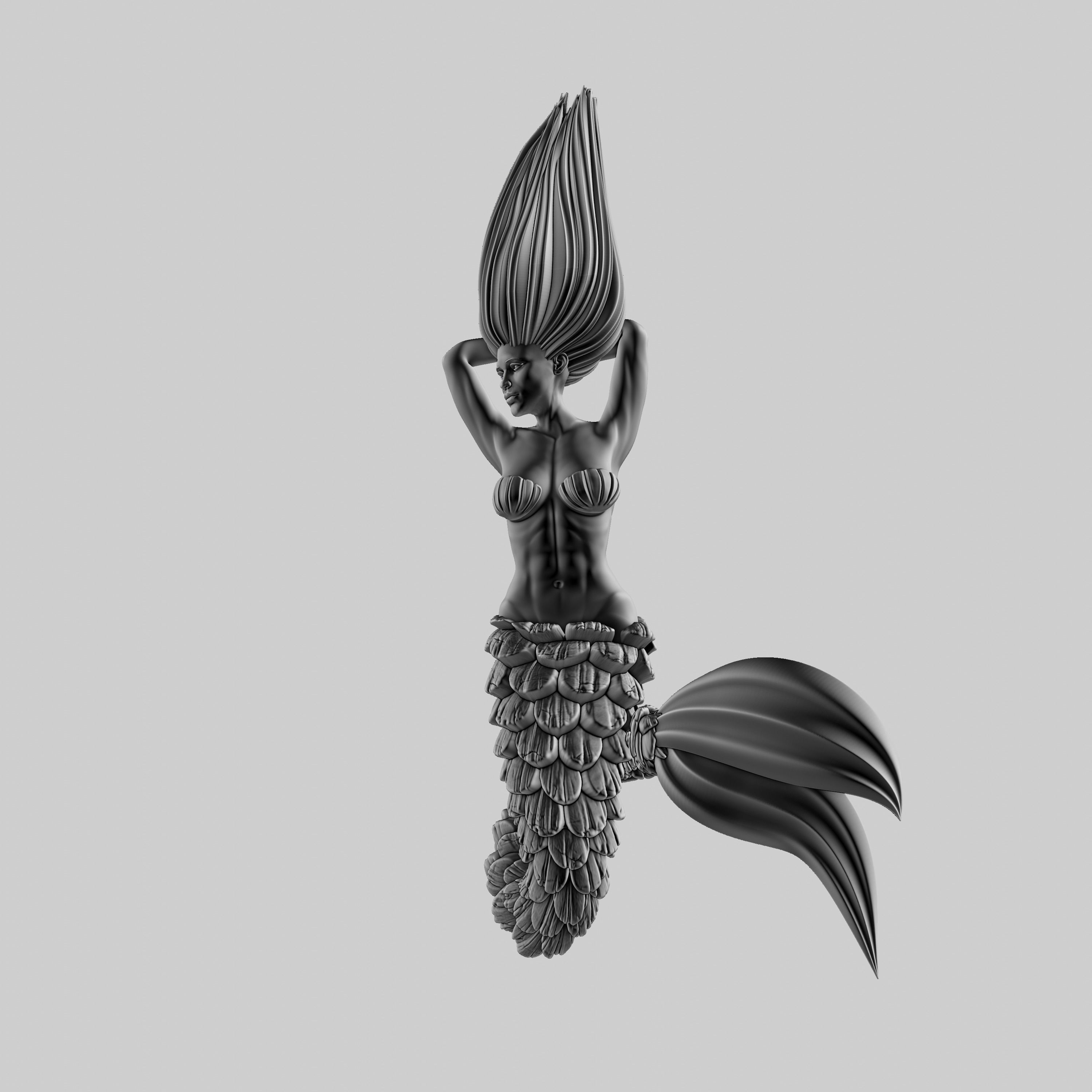 Mermaid 3D print model_19