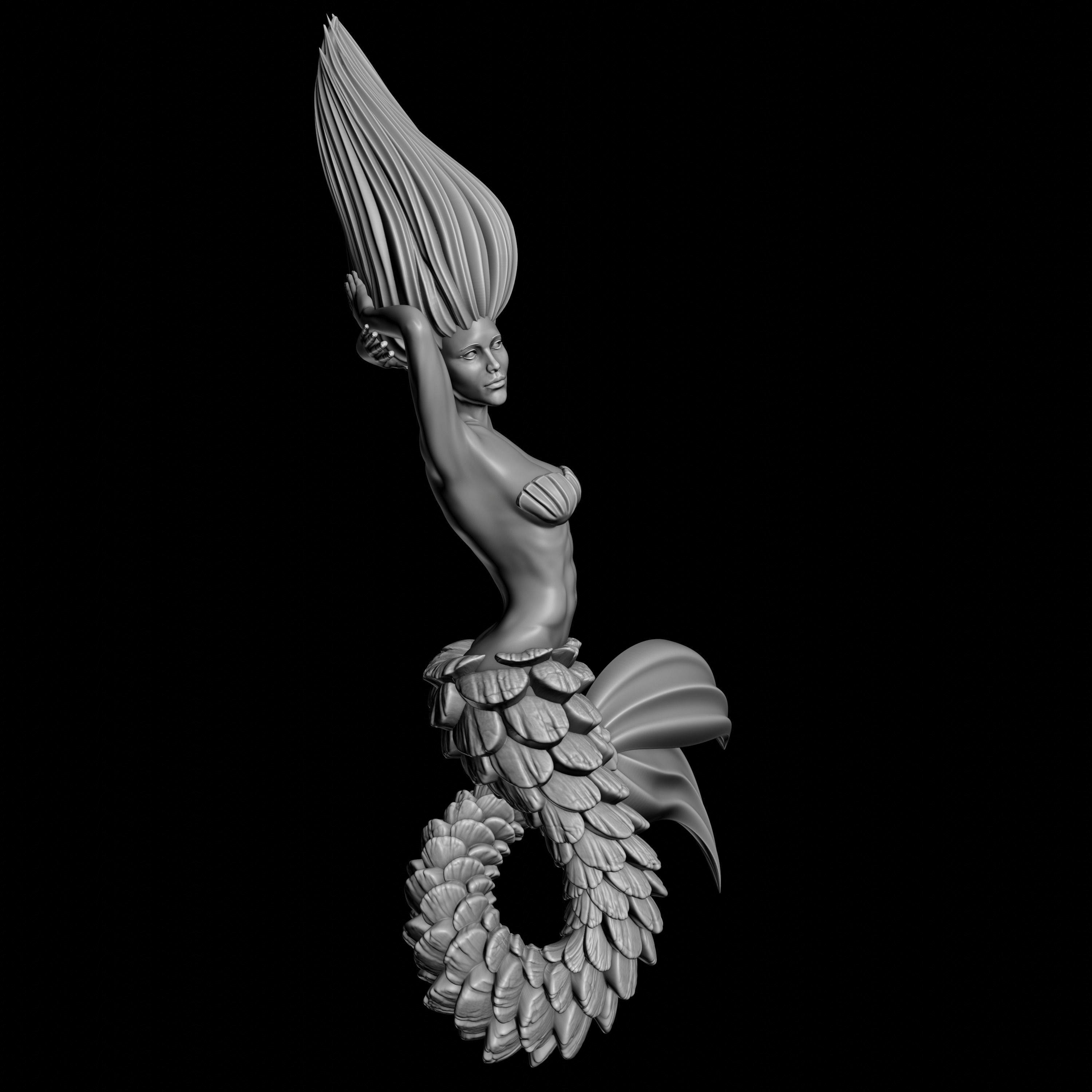 Mermaid 3D print model_4