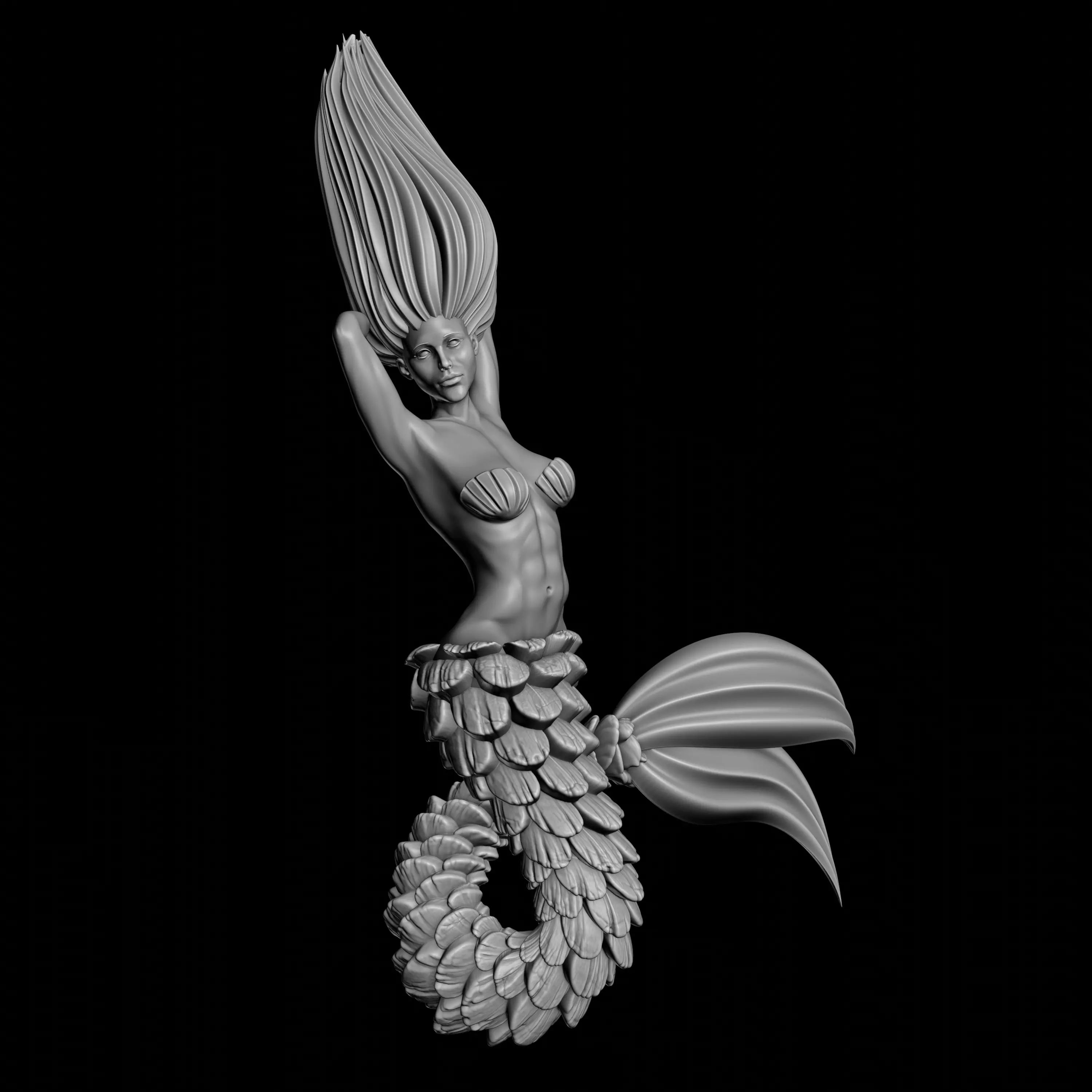 Mermaid 3D print model_0