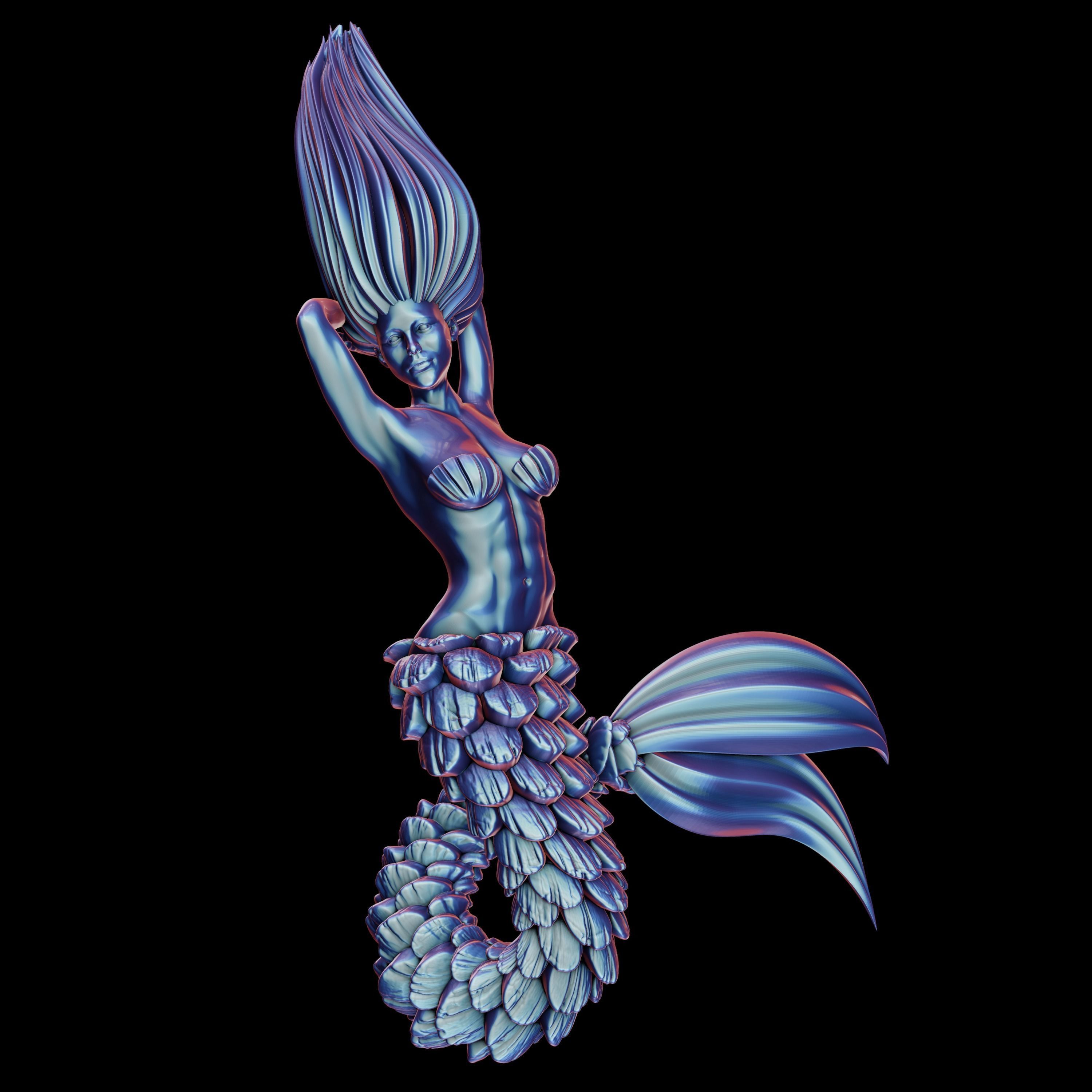 Mermaid 3D print model_2