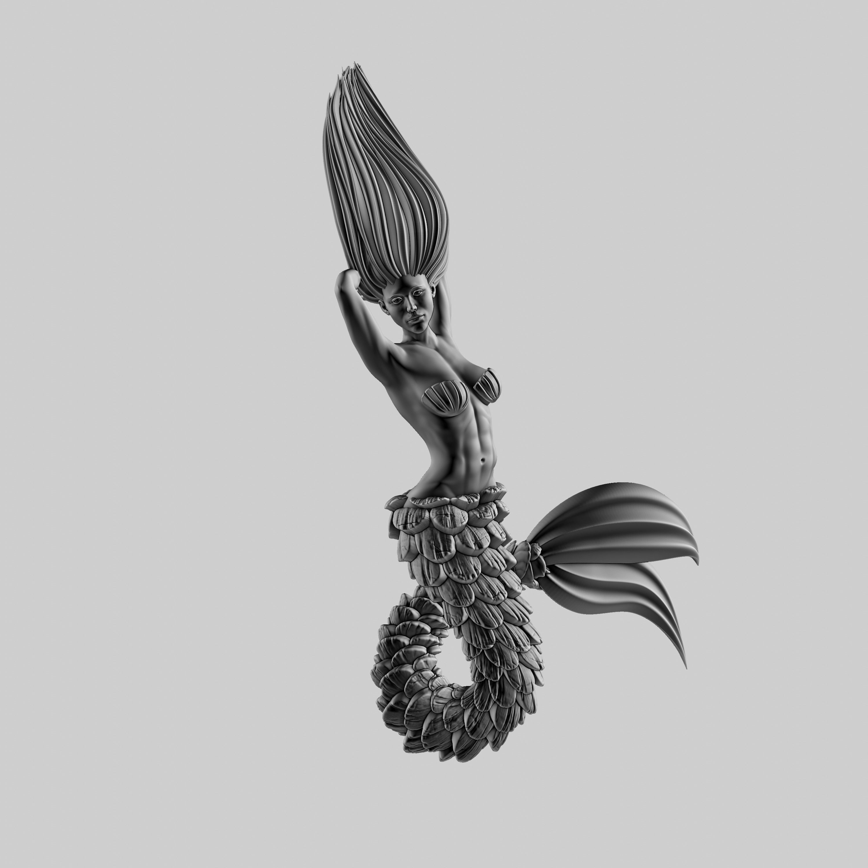 Mermaid 3D print model_10