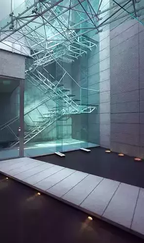 Spacious Modern Lobby 3D model