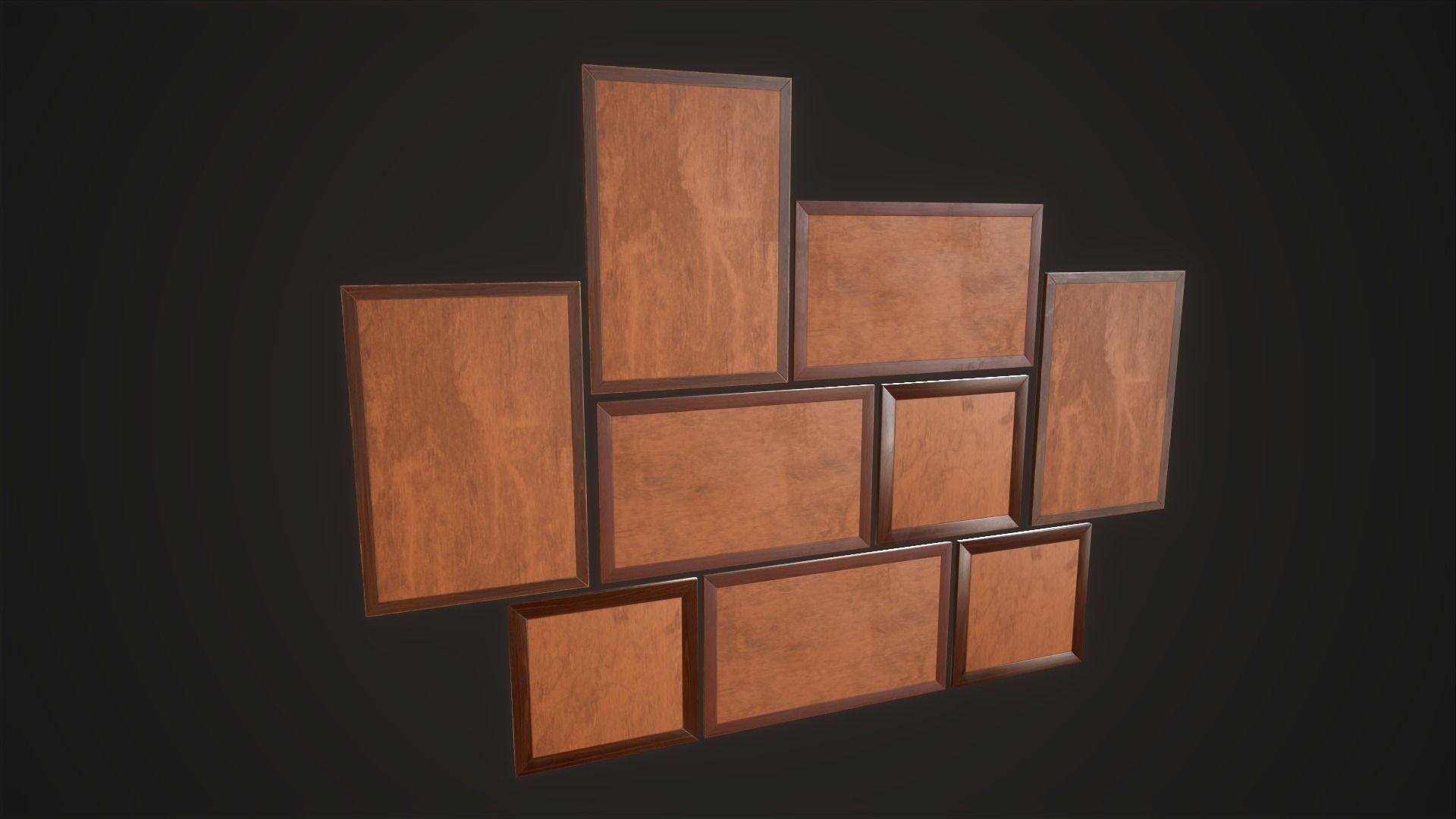 Set of 25 vintage paintings 3D Model Collection_14