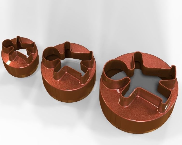 Cookie Cutter Cookie -man and Circle 3D print model_7