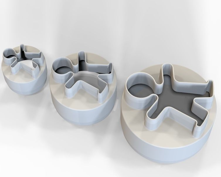 Cookie Cutter Cookie -man and Circle 3D print model_51