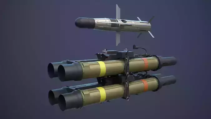 TOW BGM-71 With XM65 Launcher 3D model