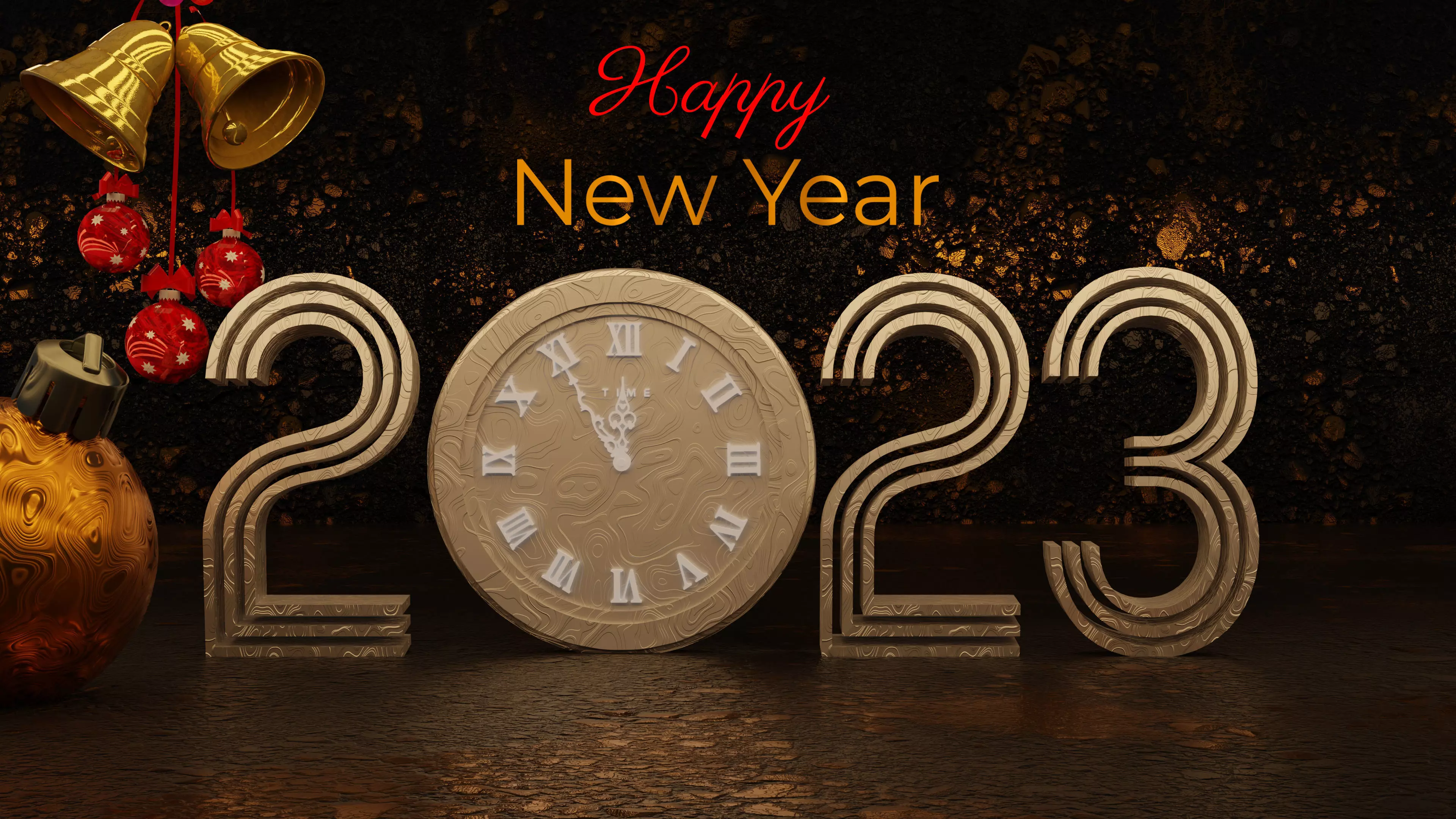 New year 2023 number design 3D model