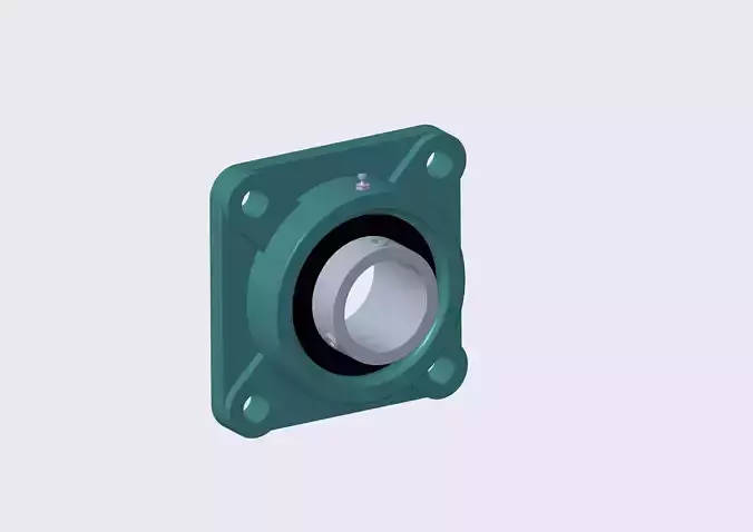 Ball Bearing Cast Iron Square Flanged Free 3D model