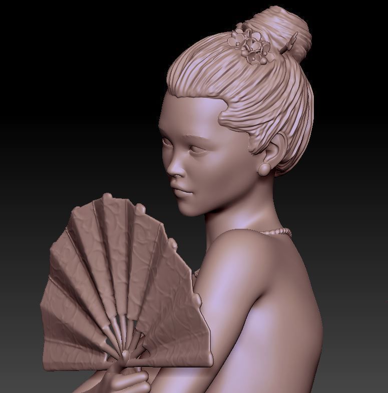 geisha japanese 3D print model_3