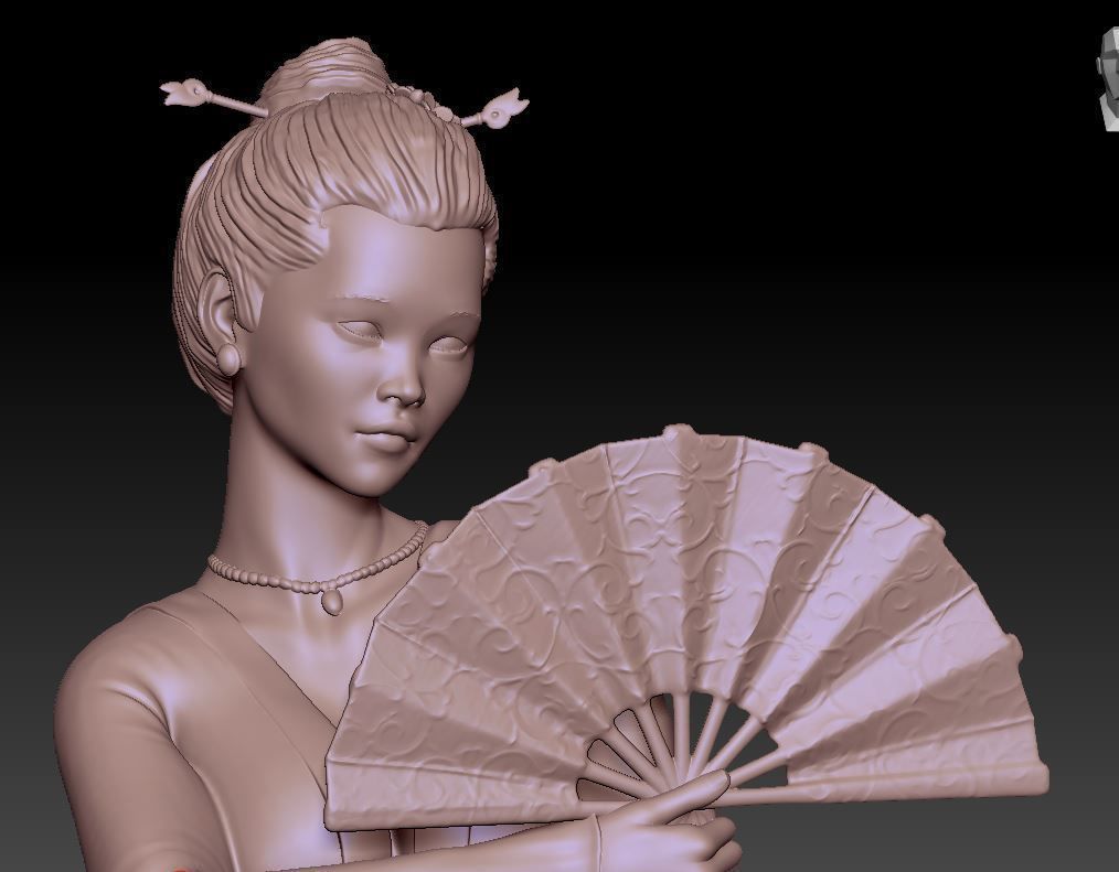 geisha japanese 3D print model_2