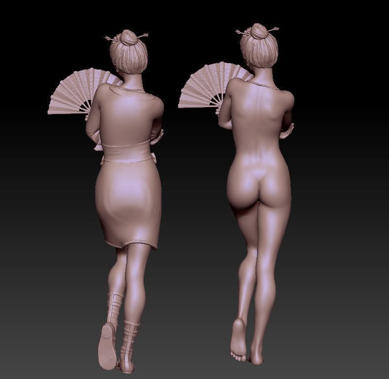geisha japanese 3D print model_1