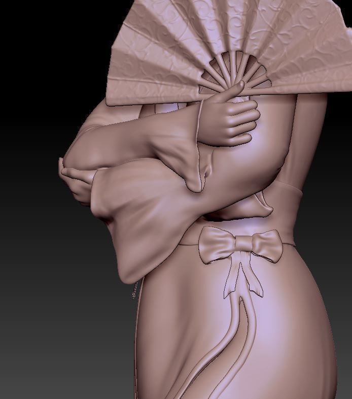 geisha japanese 3D print model_6
