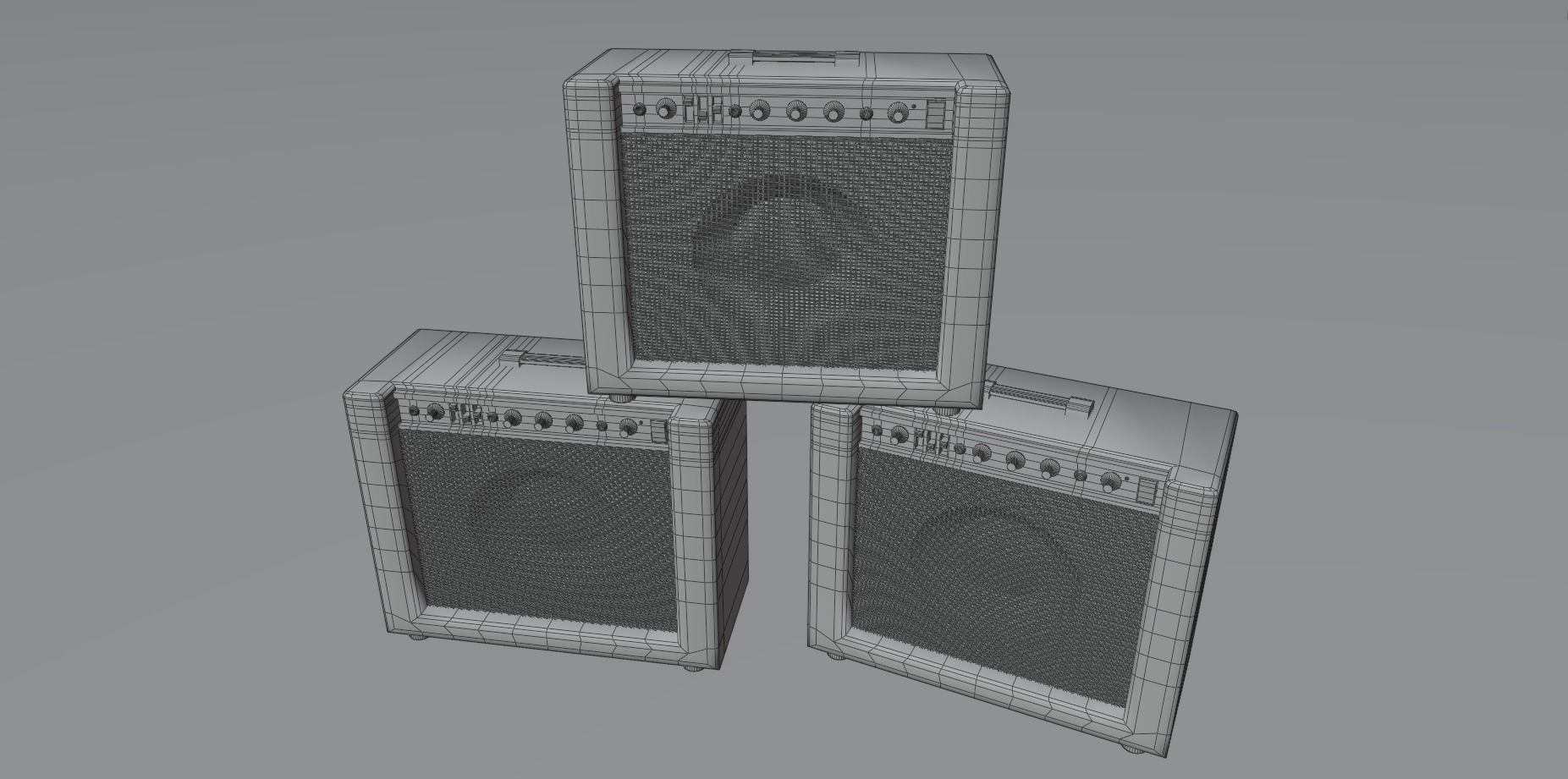 Guitar Amp - Unbranded Low-poly 3D model_13