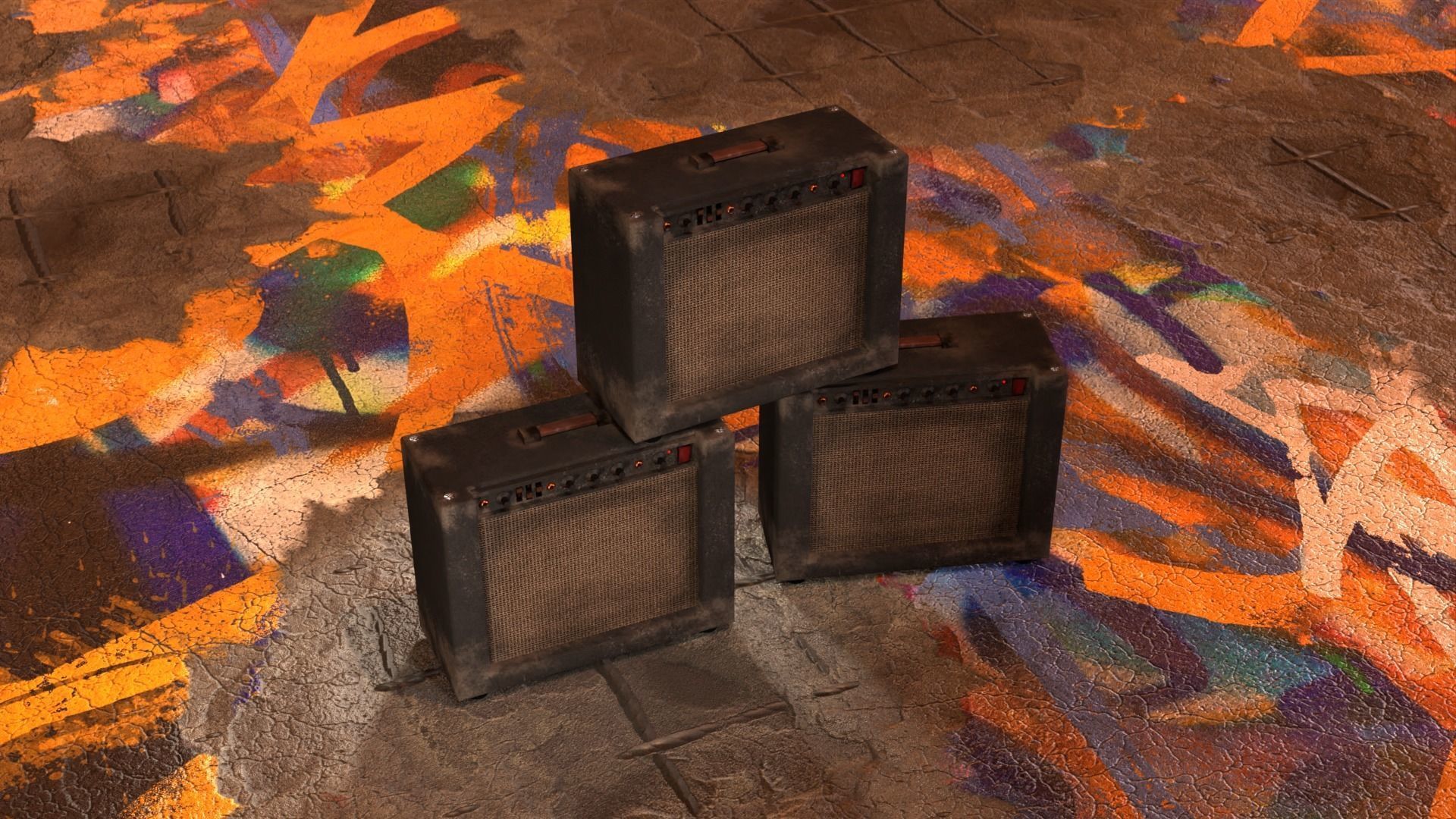 Guitar Amp - Unbranded Low-poly 3D model_8