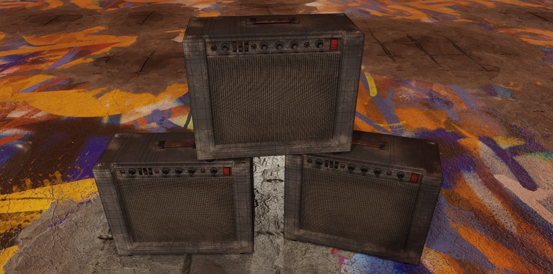 Guitar Amp - Unbranded Low-poly 3D model_11