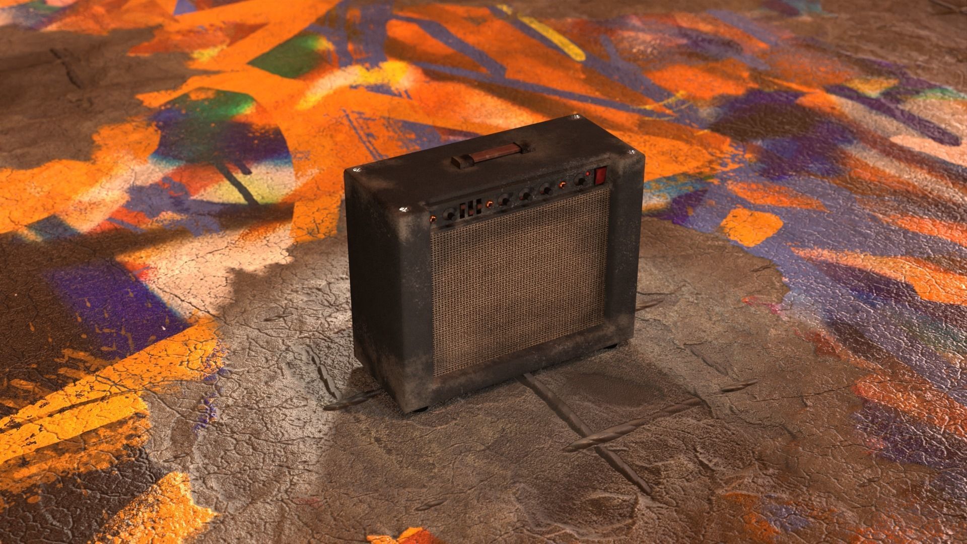 Guitar Amp - Unbranded Low-poly 3D model_5