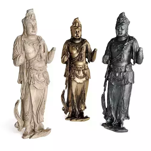 Standing Buddha bodhisattva sculpture Low-poly 3D model