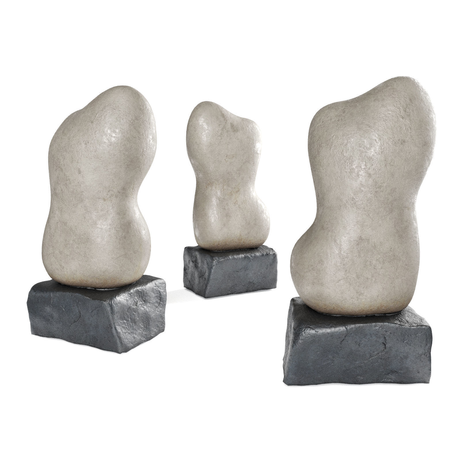 Amorph figure sculpture Low-poly 3D model_2