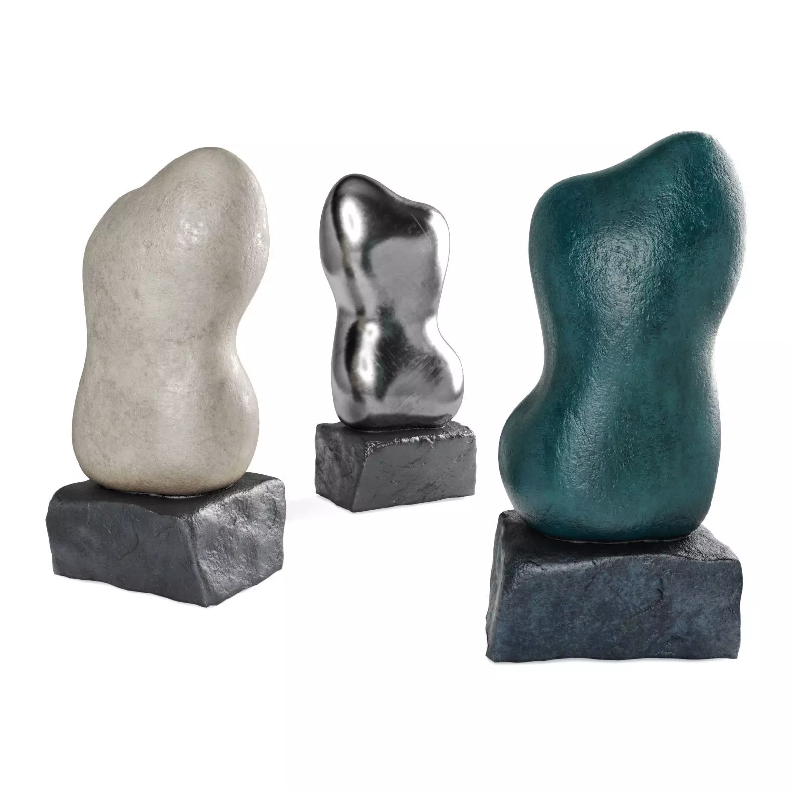 Amorph figure sculpture Low-poly 3D model_0