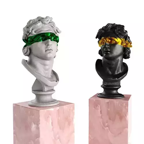 Triton bust stripe sculpture