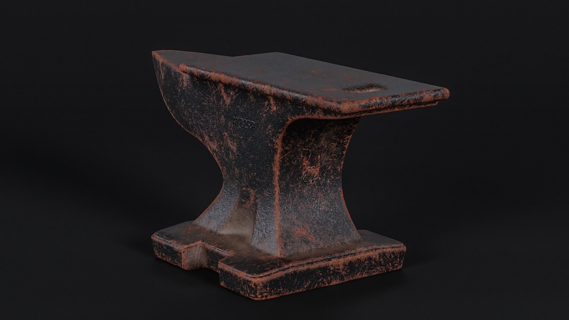 Rusty Anvil Low-poly 3D model_2
