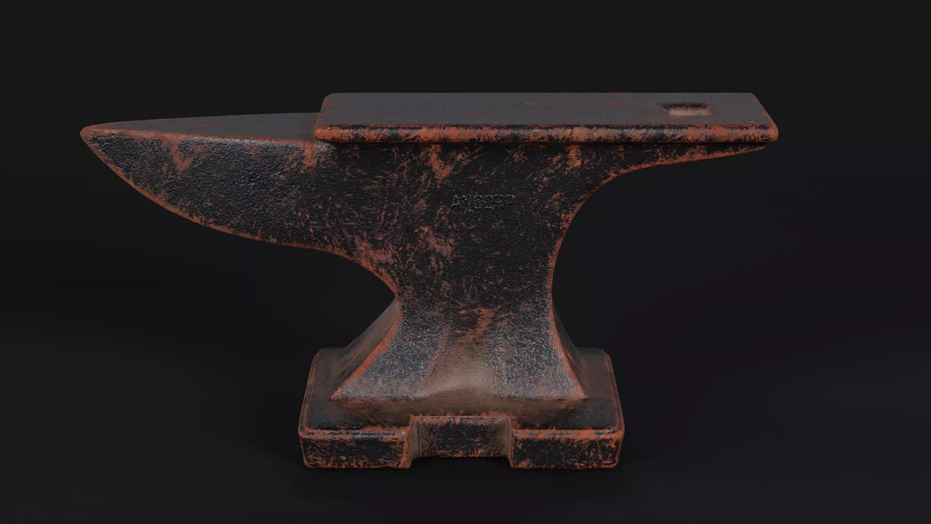 Rusty Anvil Low-poly 3D model_0