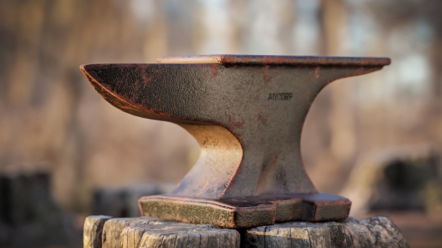 Rusty Anvil Low-poly 3D model_4