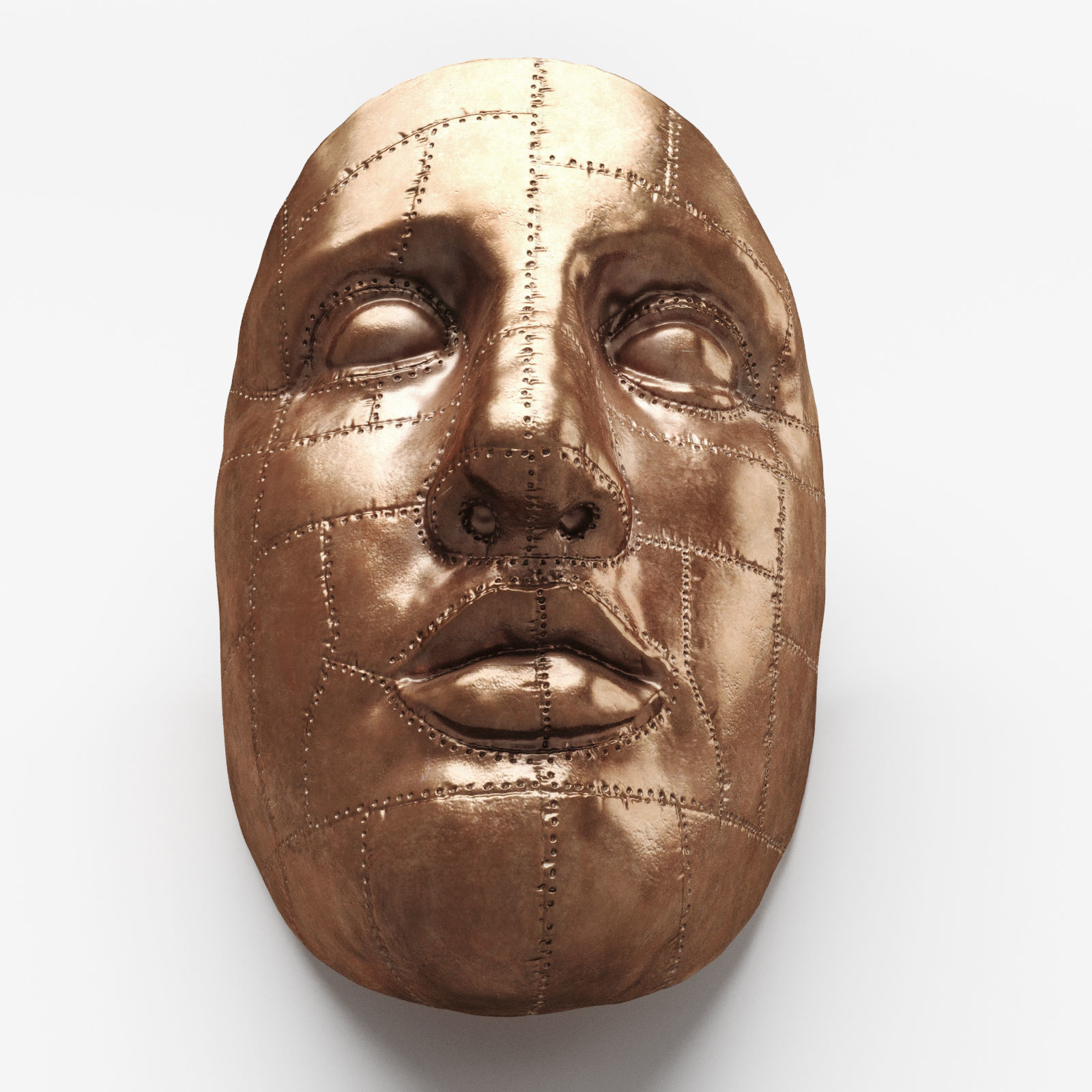 Copper face art Low-poly 3D model_3