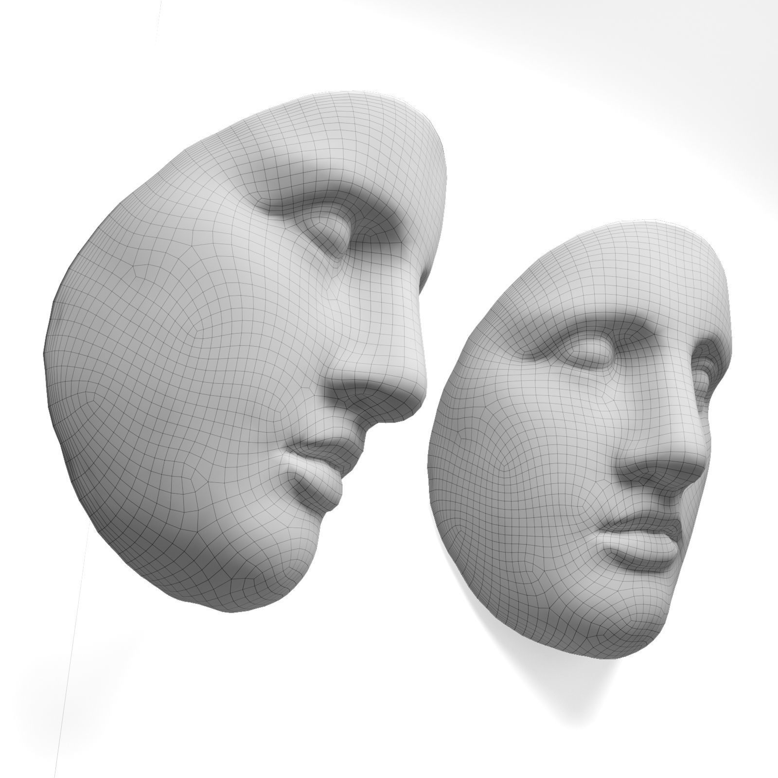 Copper face art Low-poly 3D model_5