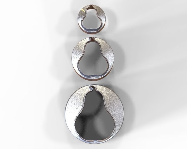 Cookie Cutter Pear and Circle 3D print model_11