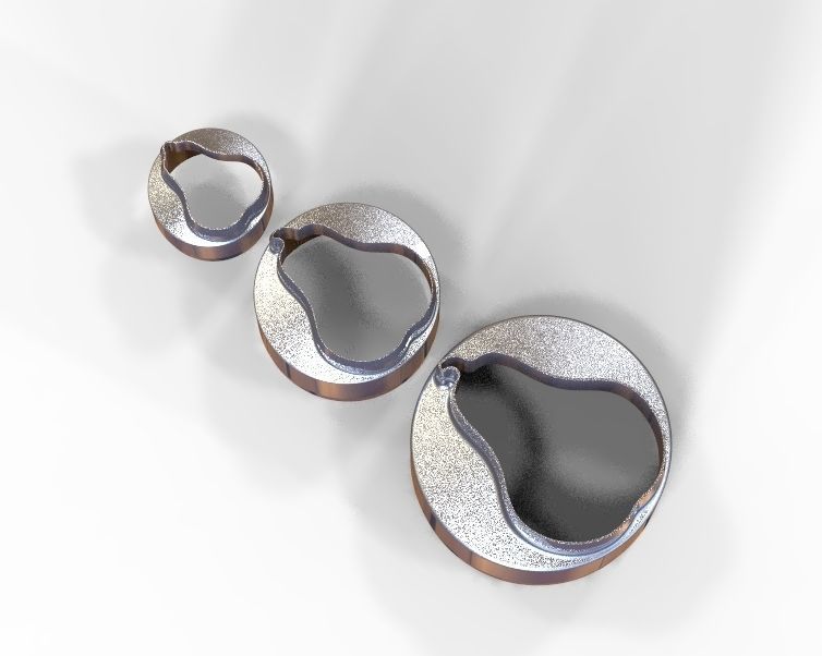 Cookie Cutter Pear and Circle 3D print model_12