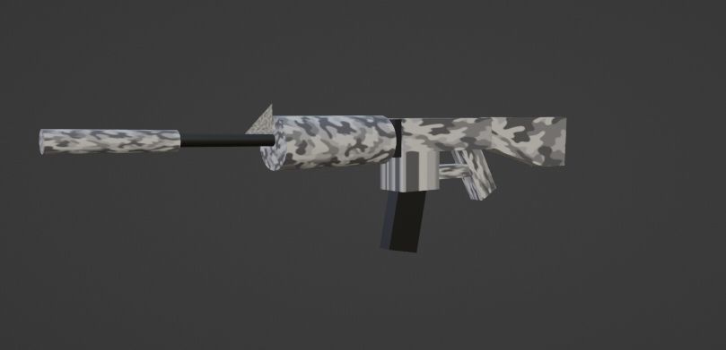weapon m4  Low-poly 3D model_1