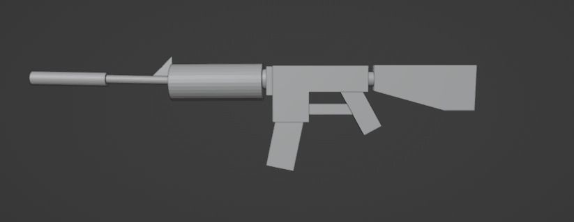 weapon m4  Low-poly 3D model_3