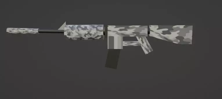 weapon m4  Low-poly 3D model_0