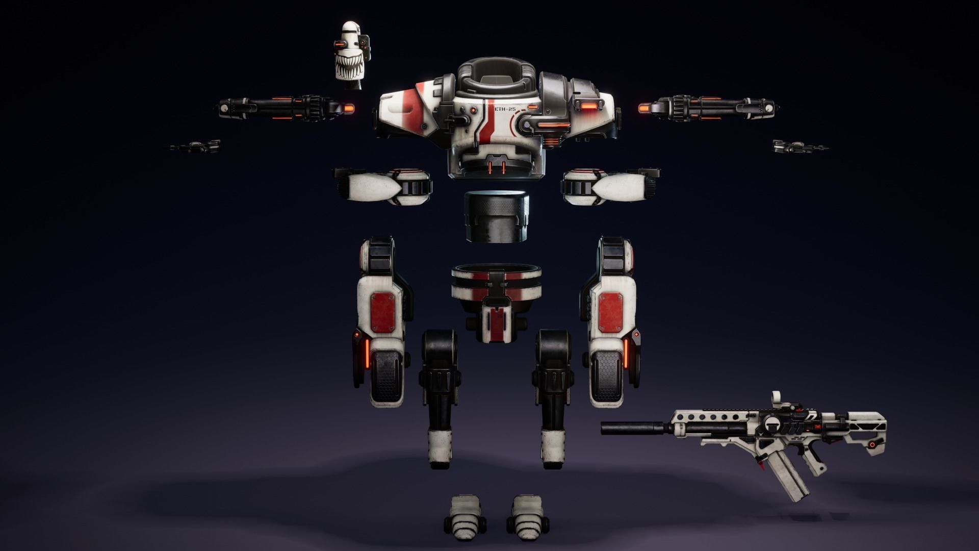 Etasphera25 sniper rifle in fortnite Low-poly 3D model_18