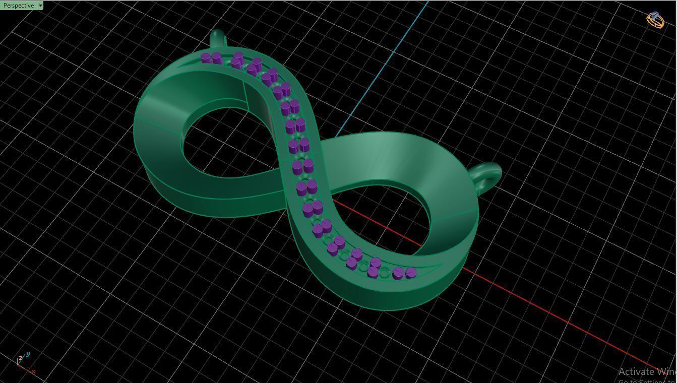 Pendant P9 The luxury female pendant with gem 3D print model_10