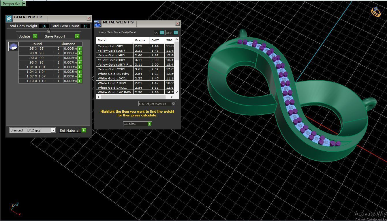 Pendant P9 The luxury female pendant with gem 3D print model_9