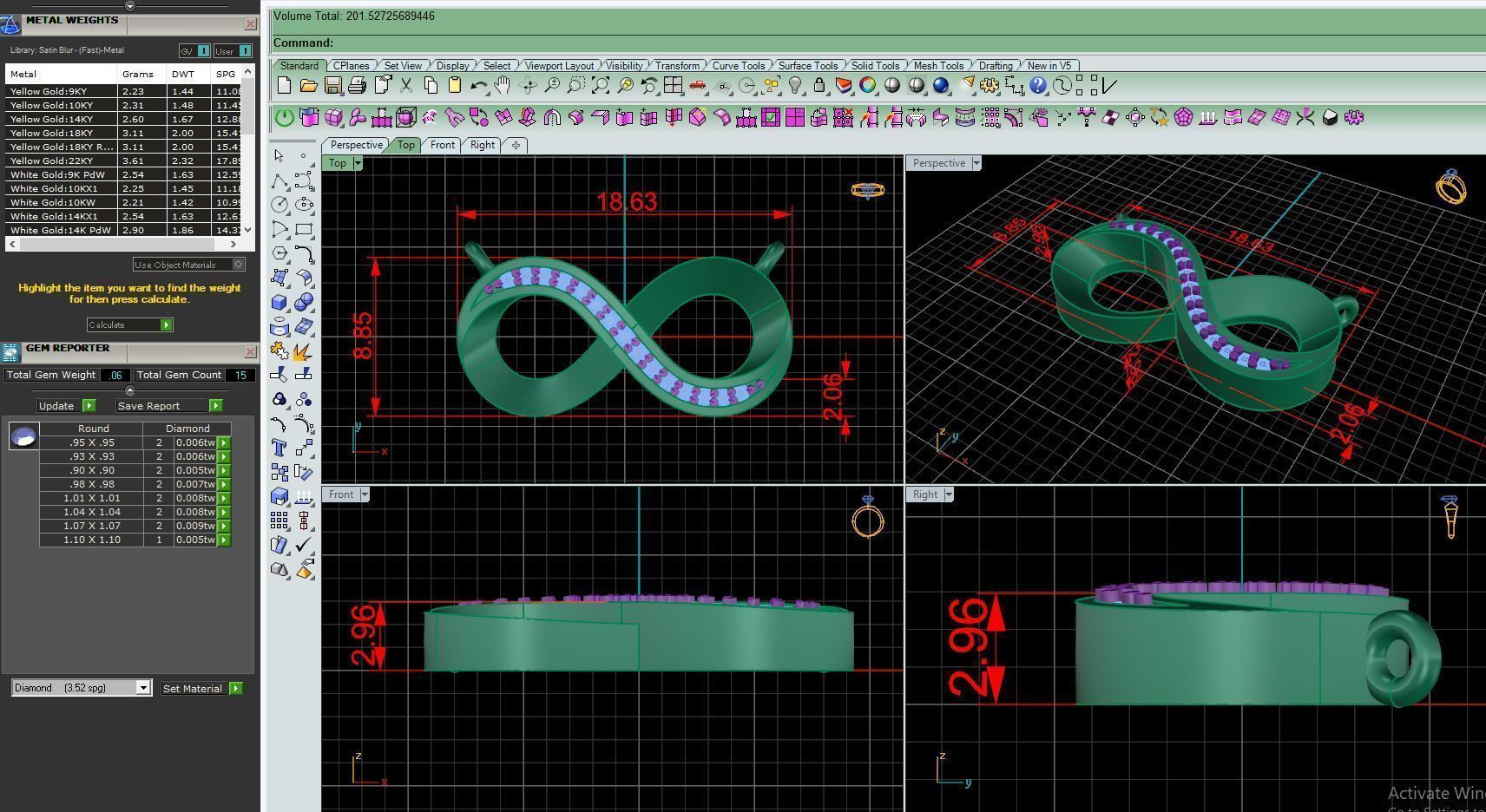 Pendant P9 The luxury female pendant with gem 3D print model_4