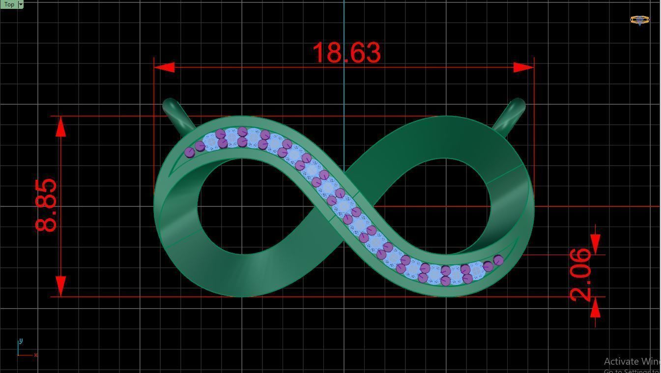 Pendant P9 The luxury female pendant with gem 3D print model_5