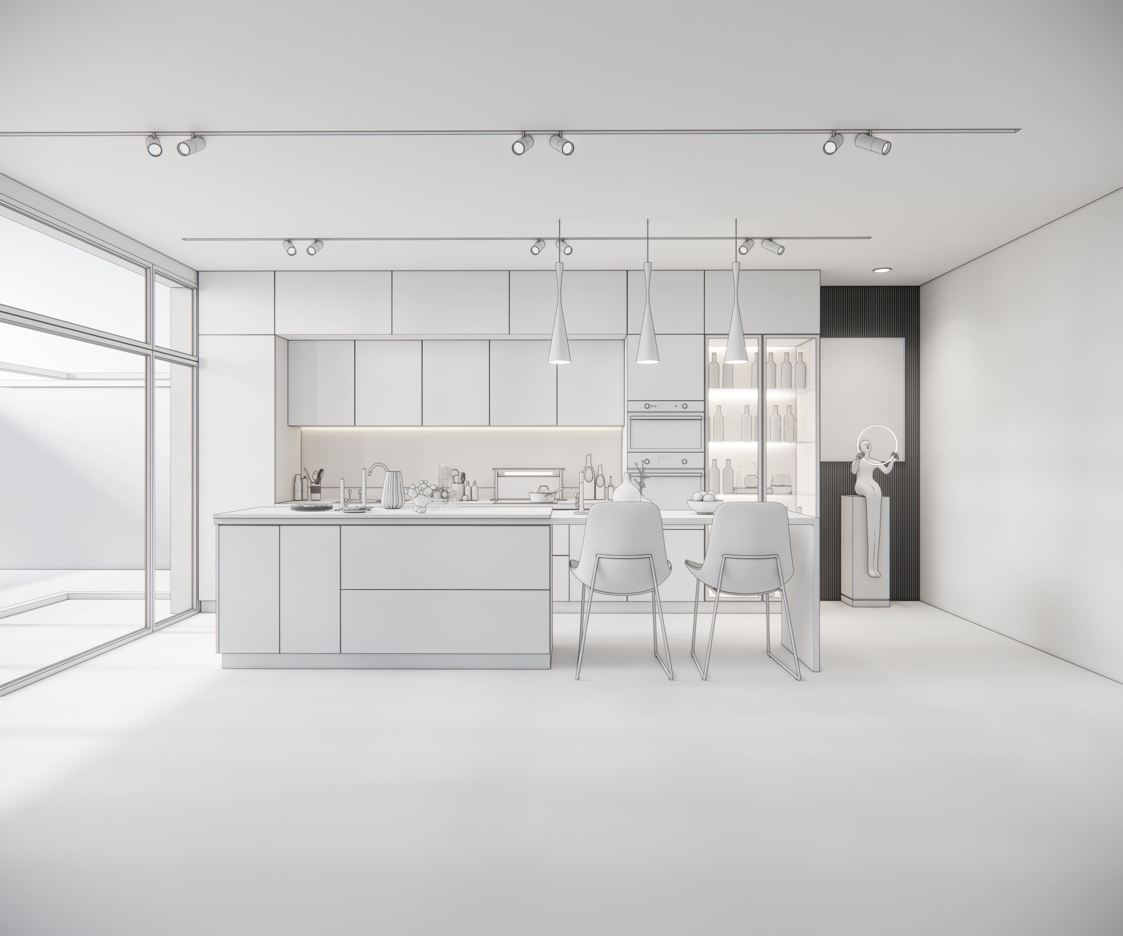 Kitchen fully parametric Resizable manufacturable 009 3D model_22