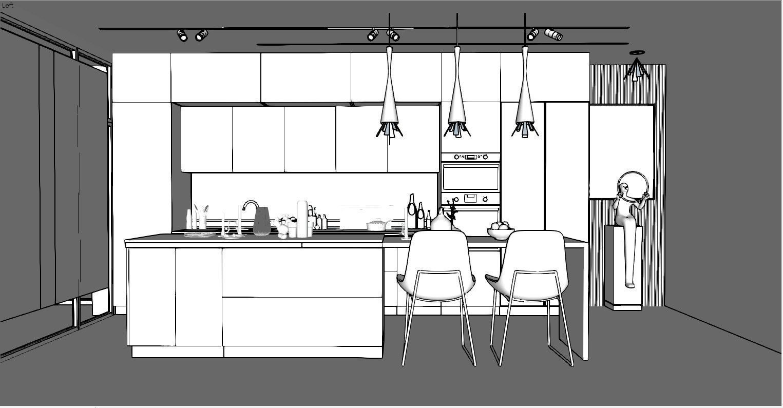 Kitchen fully parametric Resizable manufacturable 009 3D model_19