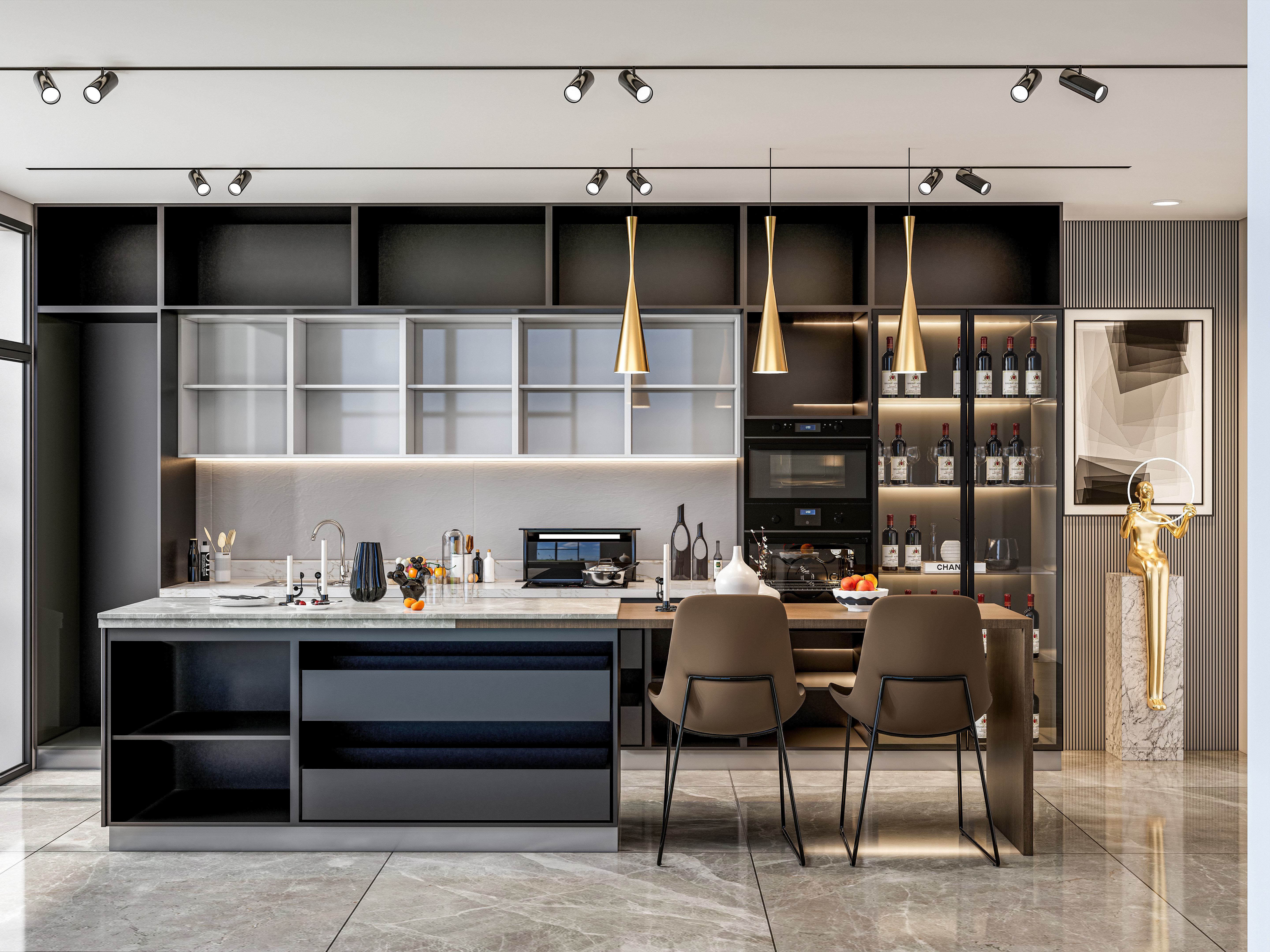 Kitchen fully parametric Resizable manufacturable 009 3D model_9