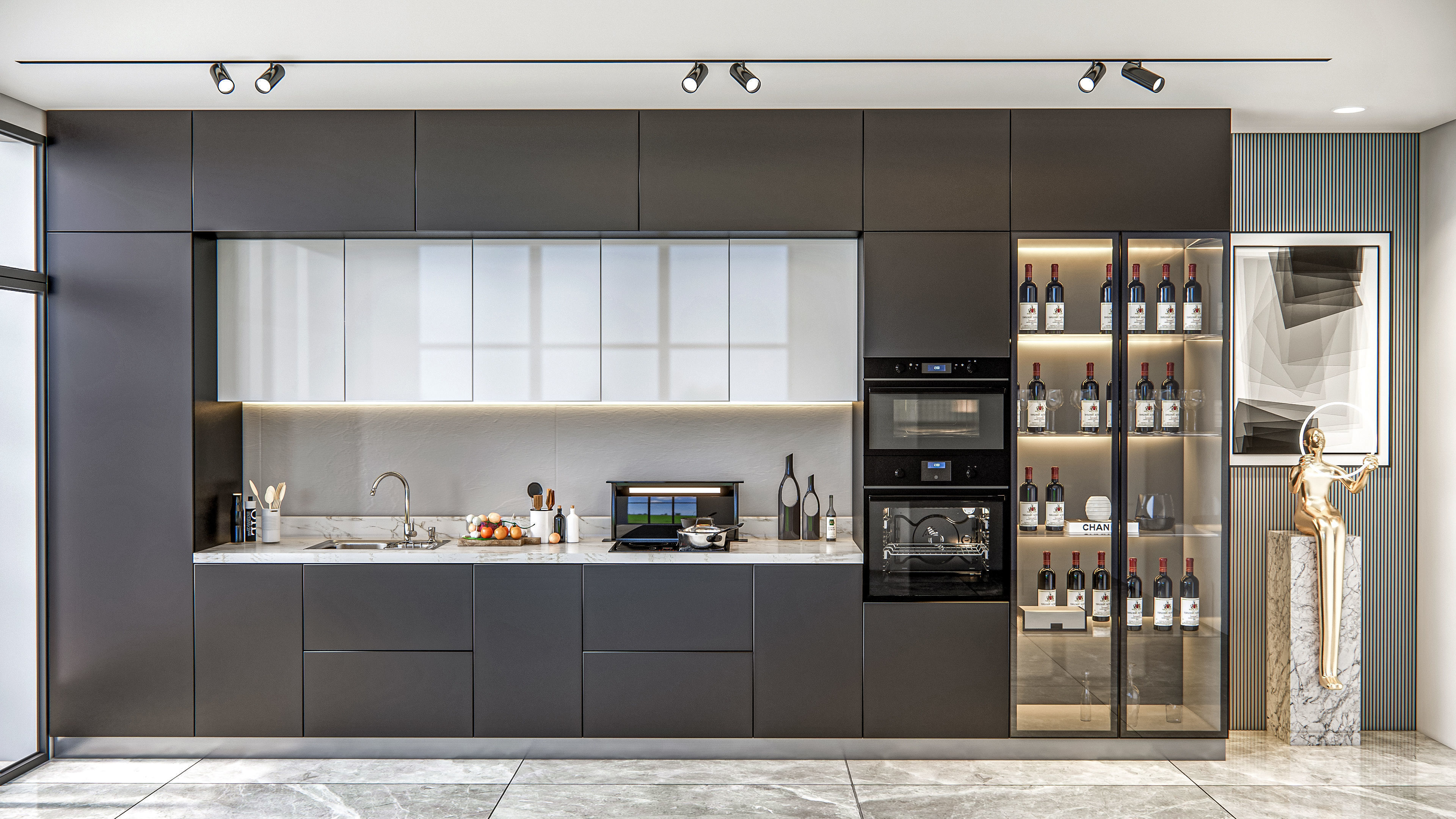 Kitchen fully parametric Resizable manufacturable 009 3D model_7