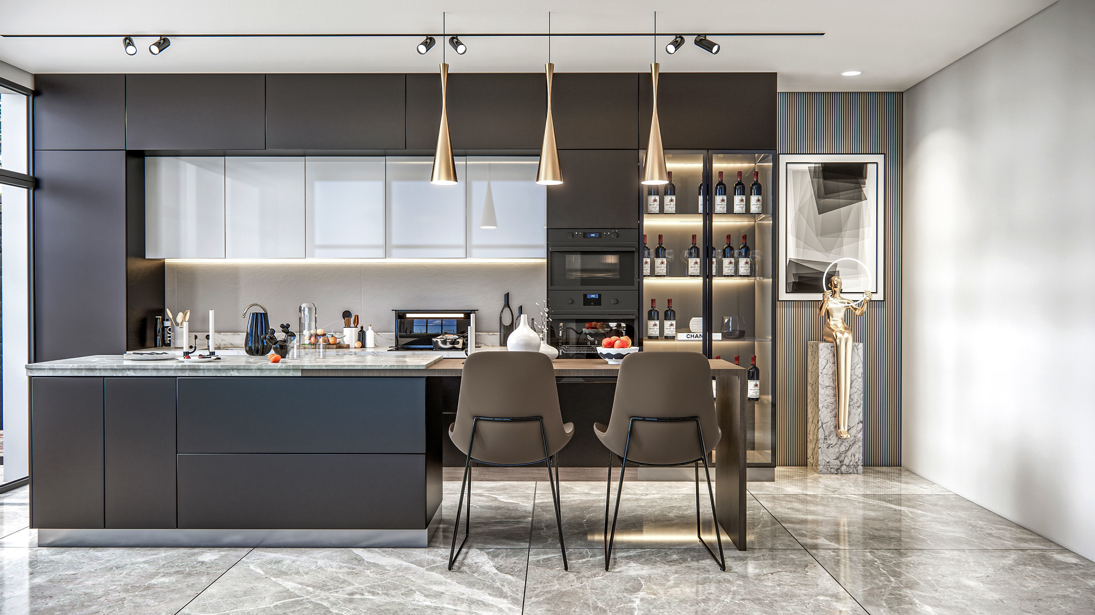 Kitchen fully parametric Resizable manufacturable 009 3D model_4